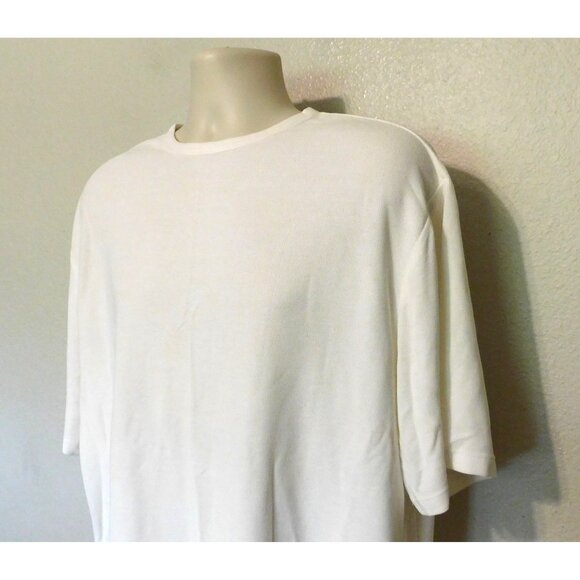 Murano Tee Shirt Mens XL White Short Sleeve Lightweight Micro Waffle Texture - Picture 3 of 5